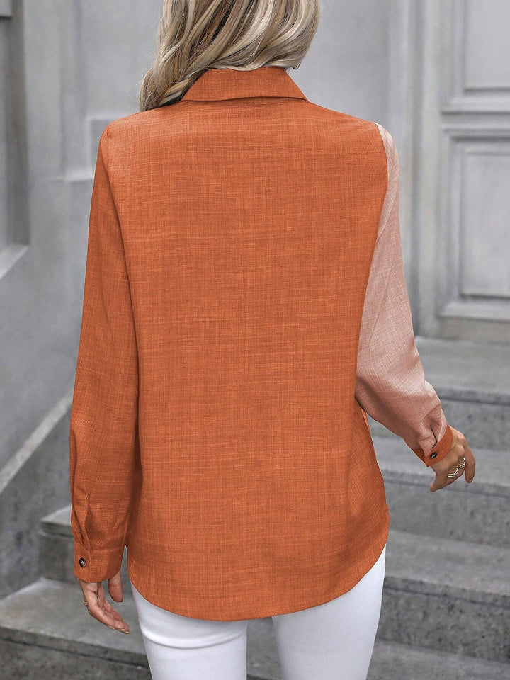 Dalilah | Camisa de mujer con cuello y manga larga, blusa elegante