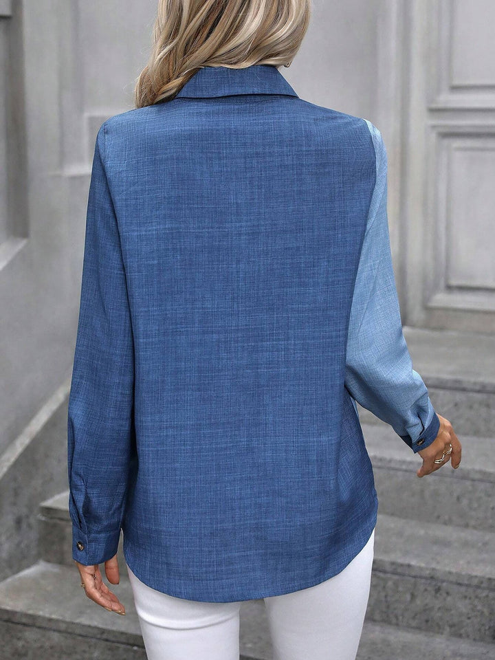 Dalilah | Camisa de mujer con cuello y manga larga, blusa elegante