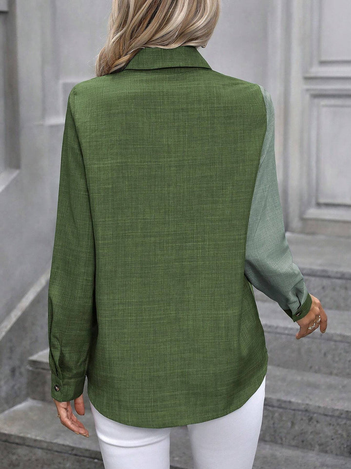 Dalilah | Camisa de mujer con cuello y manga larga, blusa elegante