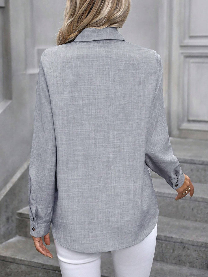 Dalilah | Camisa de mujer con cuello y manga larga, blusa elegante