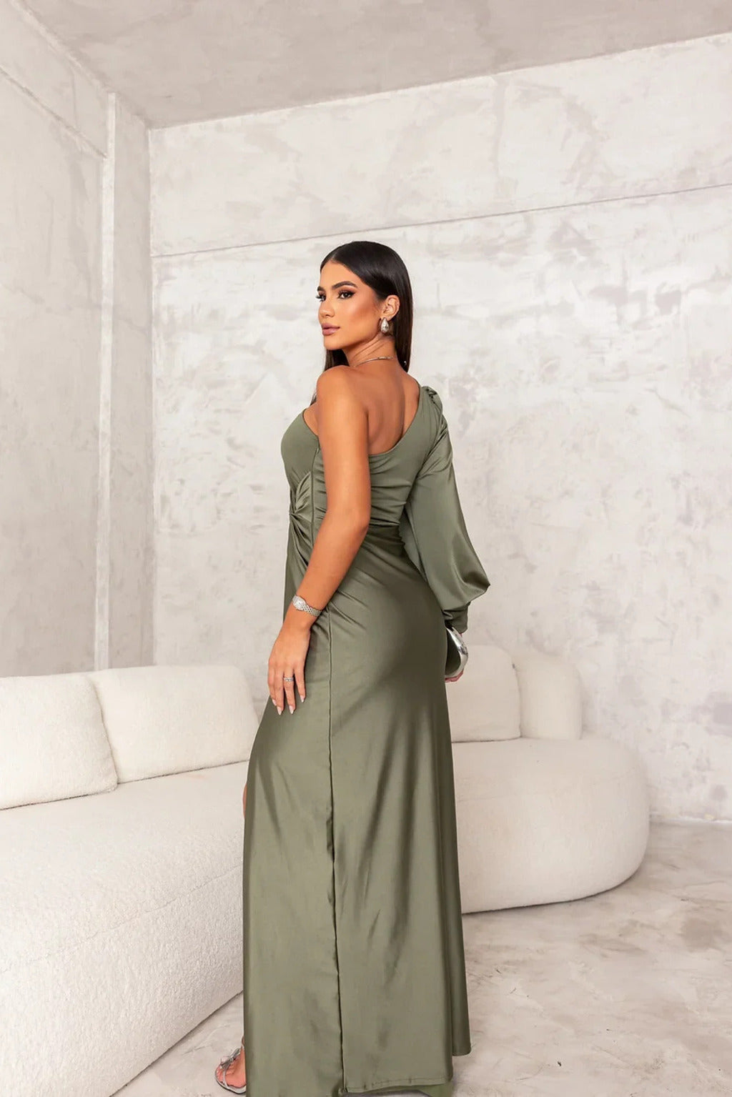 Penélope | Elegante vestido de noche maxi de un solo hombro