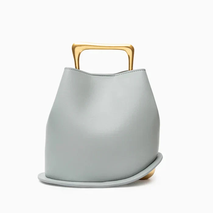 Magda | Elegante bolso de mujer, asas geométricas y base redonda
