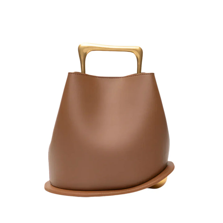 Magda | Elegante bolso de mujer, asas geométricas y base redonda