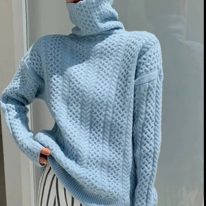 Magda - Suéter de mujer con trenzas y cuello alto