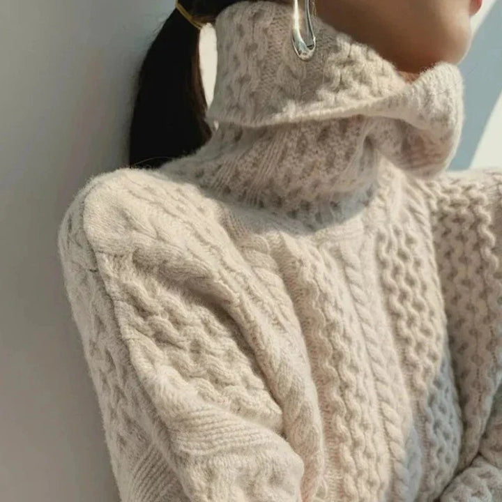 Magda - Suéter de mujer con trenzas y cuello alto