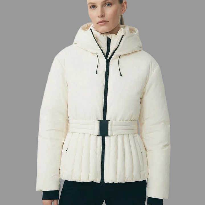Glenda - Chaqueta de esquí impermeable con capucha desmontable y corte ajustado para mujeres