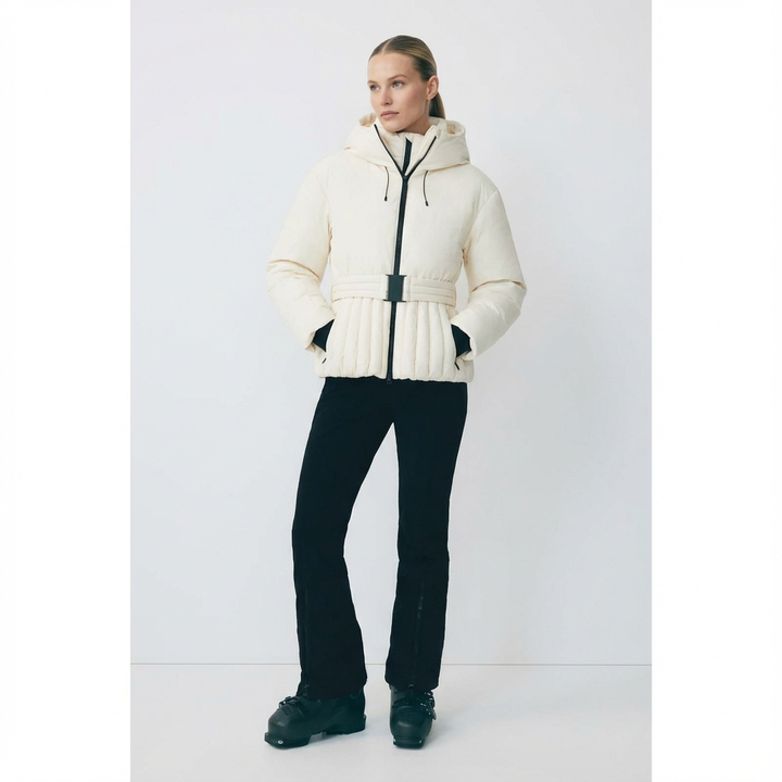 Glenda - Chaqueta de esquí impermeable con capucha desmontable y corte ajustado para mujeres